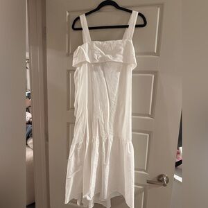 Pinch White Ruffle Midi Dress